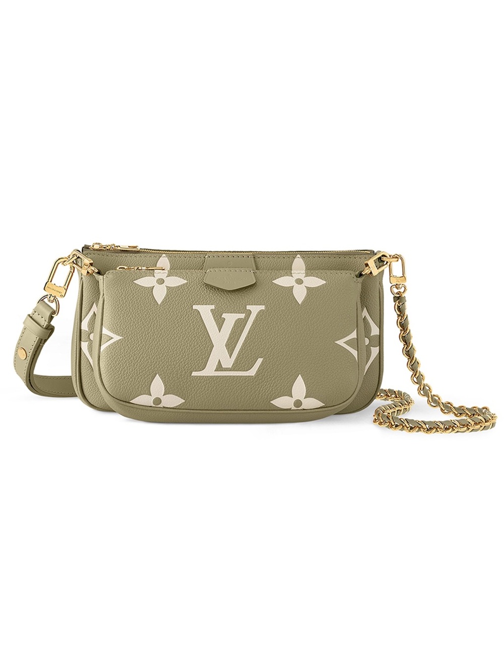 NEW Louis Vuitton Khaki Empriente Monogram Multi Pochette Bag *Limited Edition*